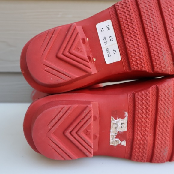 Hunter Original Kids Red Rain Boots Size 13 Waterproof - Picture 6 of 9